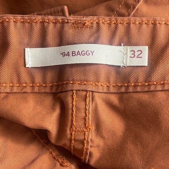 Levi’s Women’s '94 Baggy Cargo Jeans 32 x 28.5 Orange Utility Streetwear - Picture 4 of 13